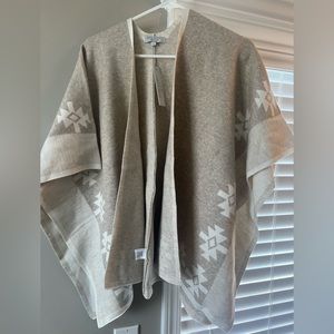 Womens Beige Sweater Cape